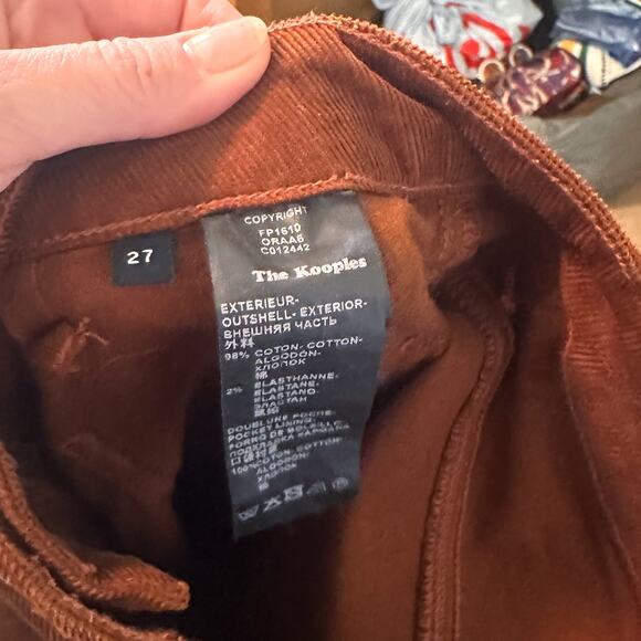 3 FOR $50! 🎁THE KOOPLES Nory Rust Brick Velvet Flare Kick Corduroy Jeans… - Picture 7 of 7